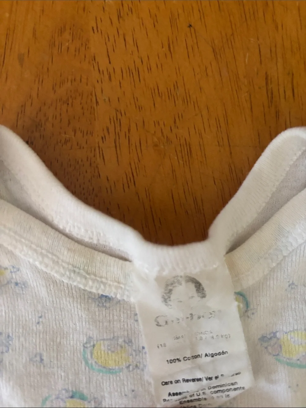 Vintage Gerber infant nightgown and onsie and bear with balloons spatula